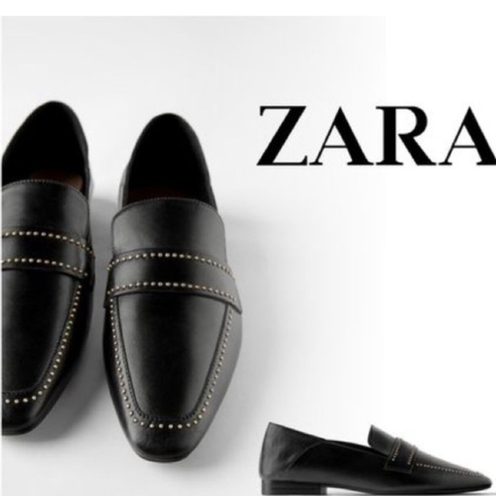 Zara Women Soft leather loafers with micro-studs - Picture 11 of 11